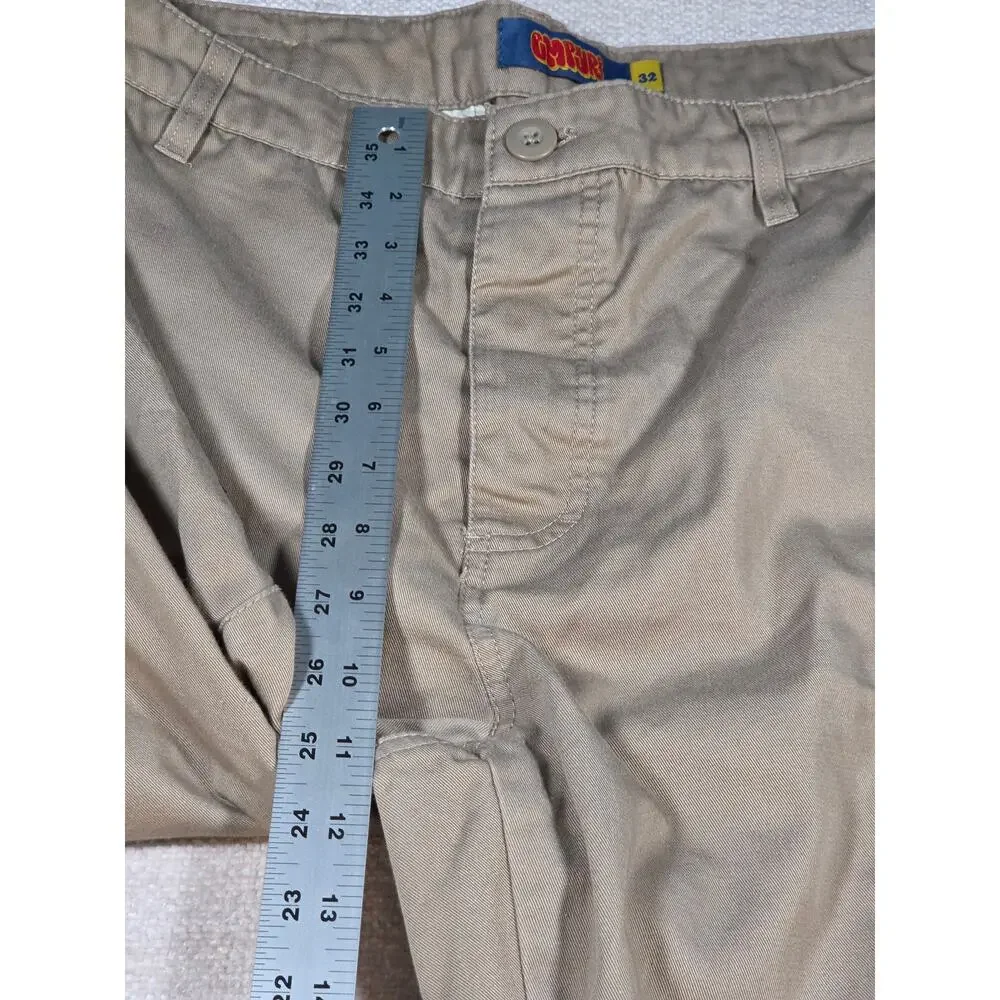 Empyre Cargo Pants Mens 32 Khaki Tan Loose Fit Drawstring Hem Skater Gorpcore